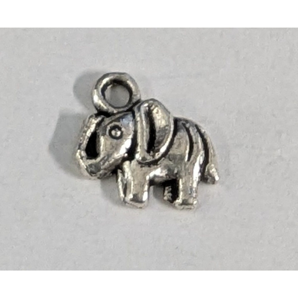 Elephant Charm Small Pendant Silver Tone Lover Mastadon Pacyderm Jewelry New